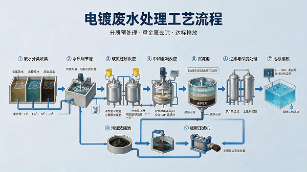 电镀废水工艺流程