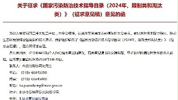 《国家污染防治技术指导目录（2024年，限制类和淘汰类）》（征求意见稿）意见的函