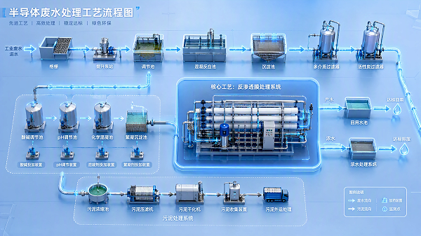 工业污水半导体废水处理流程图